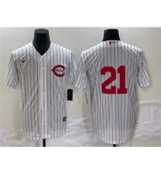 Men's Cincinnati Reds #21 Hunter Greene White Field of Dreams Stitched Baseball Jersey