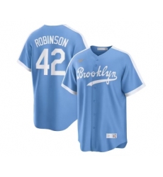 Men's Los Angeles Dodgers #42 Jackie Robinson Light Blue Cool Base Stitched Baseball Jersey