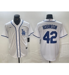 Men's Los Angeles Dodgers #42 Jackie Robinson White Cool Base Stitched Baseball Jersey