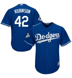 Men's Majestic Los Angeles Dodgers #42 Jackie Robinson Replica Royal Blue Alternate 2017 World Series Bound Cool Base MLB Jersey