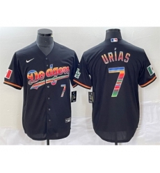 Men's Los Angeles Dodgers #7 Julio Urías Black Mexico Cool Base Stitched Jersey