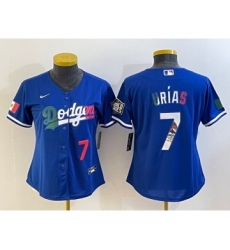 Women's Los Angeles Dodgers #7 Julio Urias Blue 2020 World Series Cool Base Nike Jersey2