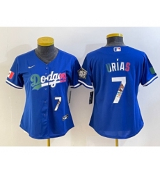 Women's Los Angeles Dodgers #7 Julio Urias Blue 2020 World Series Cool Base Nike Jersey6