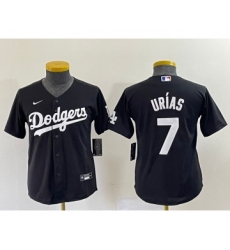 Youth Los Angeles Dodgers #7 Julio Urias Black Turn Back The Clock Stitched Cool Base Jersey