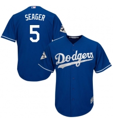 Youth Majestic Los Angeles Dodgers #5 Corey Seager Replica Royal Blue Alternate 2017 World Series Bound Cool Base MLB Jersey