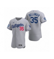 Men's Los Angeles Dodgers #35 Cody Bellinger Gray 2020 World Series Champions Road Authentic Jersey