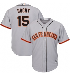 Men's Majestic San Francisco Giants #15 Bruce Bochy Replica Grey Road Cool Base MLB Jersey