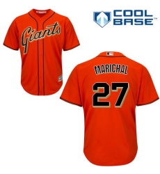 Men's Majestic San Francisco Giants #27 Juan Marichal Replica Orange Alternate Cool Base MLB Jersey