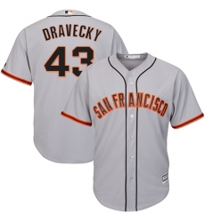 Men's Majestic San Francisco Giants #43 Dave Dravecky Replica Grey Road Cool Base MLB Jersey