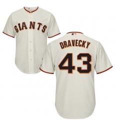 Youth Majestic San Francisco Giants #43 Dave Dravecky Replica Cream Home Cool Base MLB Jersey