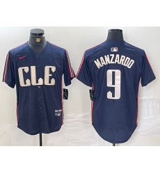 Men's Cleveland Guardians #9 Kyle Manzardo Navy 2024 City Connect Limited Stitched Jersey