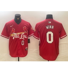 Men's St Louis Cardinals #0 Masyn Winn Red 2024 City Connect Limited Stitched Baseball Jersey