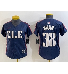 Women's Cleveland Guardians #38 Steven Kwan Navy 2024 City Connect Limited Stitched Jersey