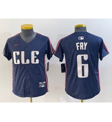 Youth Cleveland Guardians #6 David Fry Navy 2024 City Connect Limited Stitched Jersey