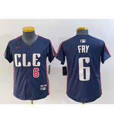 Youth Cleveland Guardians #6 David Fry Navy 2024 City Connect Limited Stitched Jerseys