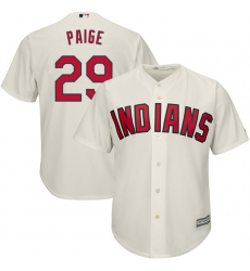Youth Majestic Cleveland Indians #29 Satchel Paige Replica Cream Alternate 2 Cool Base MLB Jersey