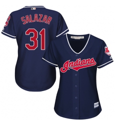 Women's Majestic Cleveland Indians #31 Danny Salazar Replica Navy Blue Alternate 1 Cool Base MLB Jersey