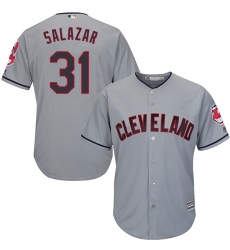 Youth Majestic Cleveland Indians #31 Danny Salazar Replica Grey Road Cool Base MLB Jersey