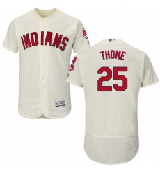 Men's Majestic Cleveland Indians #25 Jim Thome Cream Alternate Flex Base Authentic Collection MLB Jersey
