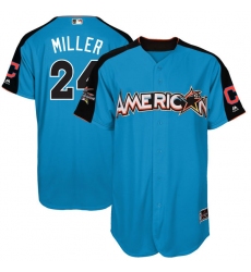 Men's Majestic Cleveland Indians #24 Andrew Miller Replica Blue American League 2017 MLB All-Star MLB Jersey