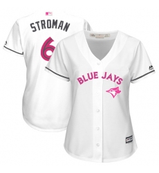 Women's Majestic Toronto Blue Jays #6 Marcus Stroman Authentic White Mother's Day Cool Base MLB Jersey