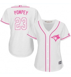 Women's Majestic Toronto Blue Jays #23 Dalton Pompey Authentic White Fashion Cool Base MLB Jersey