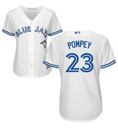 Women's Majestic Toronto Blue Jays #23 Dalton Pompey Replica White Home MLB Jersey
