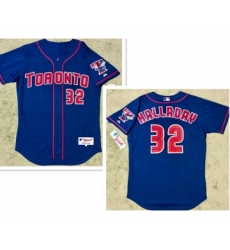 Men's Toronto Blue Jays #32 Roy Halladay Alternate Blue MLB Jersey