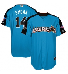 Men's Majestic Toronto Blue Jays #14 Justin Smoak Replica Blue American League 2017 MLB All-Star MLB Jersey