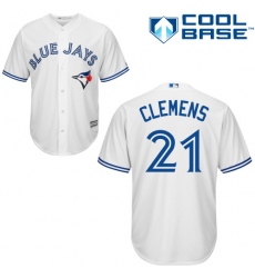 Youth Majestic Toronto Blue Jays #21 Roger Clemens Authentic White Home MLB Jersey