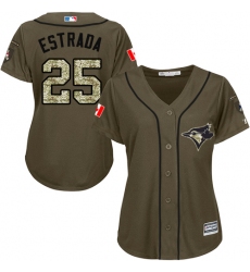 Women's Majestic Toronto Blue Jays #25 Marco Estrada Authentic Green Salute to Service MLB Jersey
