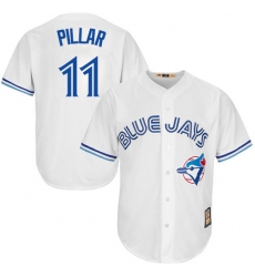 Men's Majestic Toronto Blue Jays #11 Kevin Pillar Authentic White Cooperstown MLB Jersey