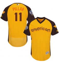 Men's Majestic Toronto Blue Jays #11 Kevin Pillar Yellow 2016 All-Star American League BP Authentic Collection Flex Base MLB Jersey