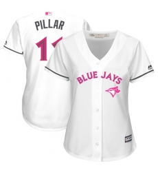 Women's Majestic Toronto Blue Jays #11 Kevin Pillar Authentic White Mother's Day Cool Base MLB Jersey