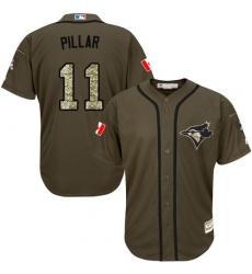 Youth Majestic Toronto Blue Jays #11 Kevin Pillar Authentic Green Salute to Service MLB Jersey