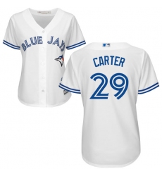 Women's Majestic Toronto Blue Jays #29 Joe Carter Authentic White Home MLB Jersey