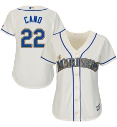 Women's Majestic Seattle Mariners #22 Robinson Cano Replica Cream Alternate Cool Base MLB Jersey