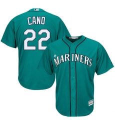 Youth Majestic Seattle Mariners #22 Robinson Cano Authentic Teal Green Alternate Cool Base MLB Jersey