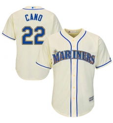 Youth Majestic Seattle Mariners #22 Robinson Cano Replica Cream Alternate Cool Base MLB Jersey