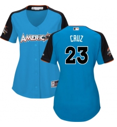 Women's Majestic Seattle Mariners #23 Nelson Cruz Authentic Blue American League 2017 MLB All-Star MLB Jersey