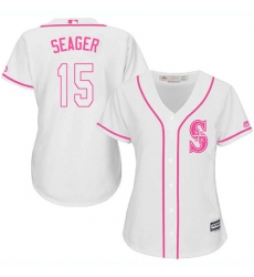 Women's Majestic Seattle Mariners #15 Kyle Seager Replica White Fashion Cool Base MLB Jersey