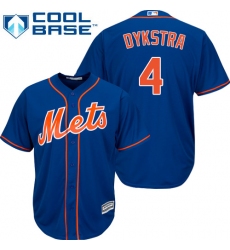 Youth Majestic New York Mets #4 Lenny Dykstra Replica Royal Blue Alternate Home Cool Base MLB Jersey