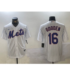 Men's New York Mets #16 Dwight Gooden White Cool Base Stitched Jersey