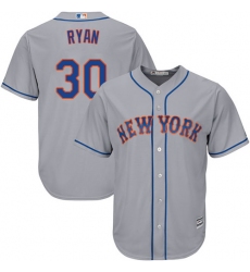 Men's Majestic New York Mets #30 Nolan Ryan Replica Grey Road Cool Base MLB Jersey