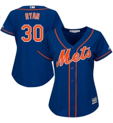 Women's Majestic New York Mets #30 Nolan Ryan Replica Royal Blue Alternate Home Cool Base MLB Jersey