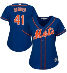 Women's Majestic New York Mets #41 Tom Seaver Replica Royal Blue Alternate Home Cool Base MLB Jersey