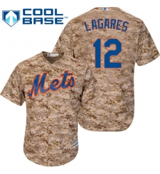 Men's Majestic New York Mets #12 Juan Lagares Replica Camo Alternate Cool Base MLB Jersey