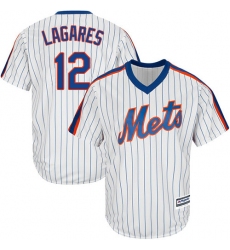 Youth Majestic New York Mets #12 Juan Lagares Authentic White Alternate Cool Base MLB Jersey