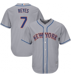 Youth Majestic New York Mets #7 Jose Reyes Replica Grey Road Cool Base MLB Jersey