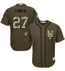 Men's Majestic New York Mets #27 Jeurys Familia Replica Green Salute to Service MLB Jersey